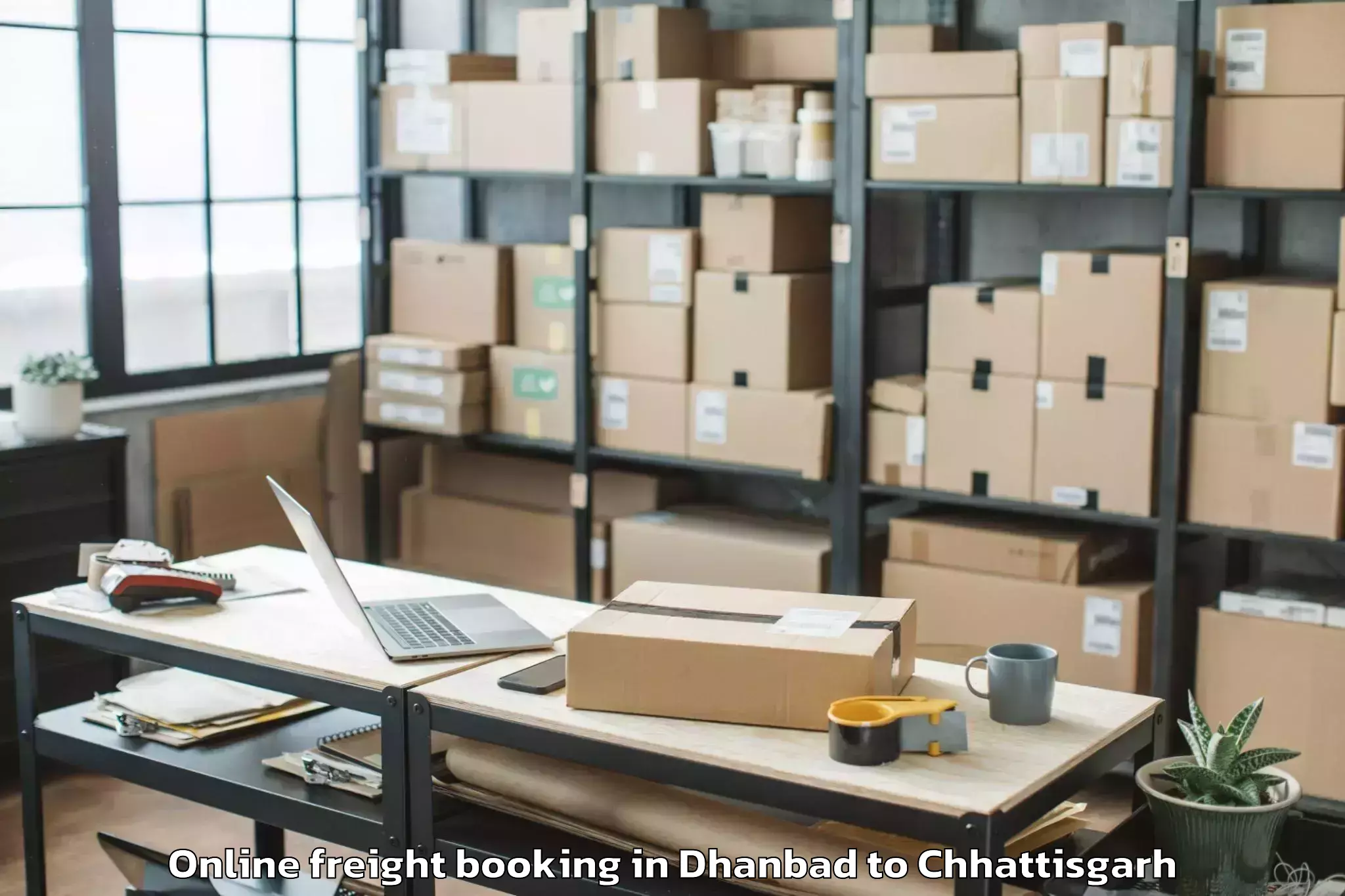 Comprehensive Dhanbad to Bhalai Online Freight Booking